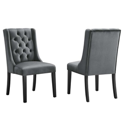 Baronet Performance Velvet Dining Chairs - Set of 2 - Gray 