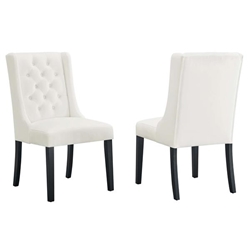 Baronet Performance Velvet Dining Chairs - Set of 2 - White 