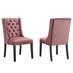 Baronet Performance Velvet Dining Chairs - Set of 2 - Dusty Rose 