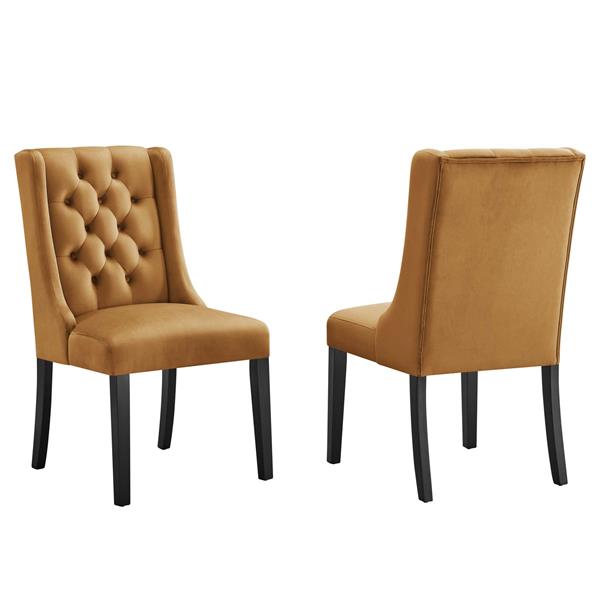Baronet Performance Velvet Dining Chairs - Set of 2 - Cognac 