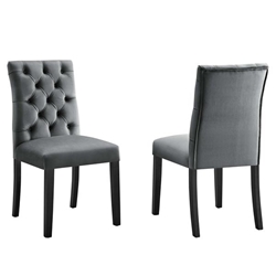 Duchess Performance Velvet Dining Chairs - Set of 2 - Gray 