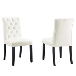 Duchess Performance Velvet Dining Chairs - Set of 2 - White 