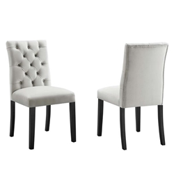 Duchess Performance Velvet Dining Chairs - Set of 2 - Light Gray 