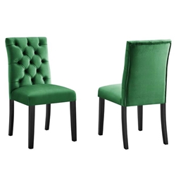 Duchess Performance Velvet Dining Chairs - Set of 2 - Emerald 