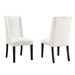 Baron Performance Velvet Dining Chairs - Set of 2 - White - MOD12534