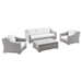 Conway 4-Piece Outdoor Patio Wicker Rattan Furniture Set - Light Gray White - Style A - MOD12539