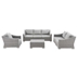 Conway 4-Piece Outdoor Patio Wicker Rattan Furniture Set - Light Gray Gray - Style B