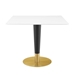 Zinque 36" Square Dining Table - Gold White - MOD12551