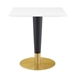 Zinque 28" Square Dining Table - Gold White - MOD12552