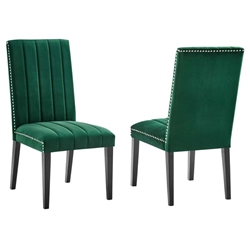 Catalyst Performance Velvet Dining Side Chairs - Set of 2 - Green 