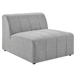 Bartlett Upholstered Fabric Armless Chair - Light Gray 