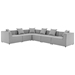 Saybrook Outdoor Patio Upholstered 6-Piece Sectional Sofa - Gray - Style B - MOD12647