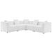 Saybrook Outdoor Patio Upholstered 5-Piece Sectional Sofa - White - Style B - MOD12651