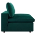 Commix Down Filled Overstuffed Performance Velvet Armless Chair - Green - MOD12653