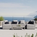 Saybrook Outdoor Patio Upholstered 6-Piece Sectional Sofa - Gray - MOD12654