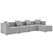 Saybrook Outdoor Patio Upholstered 5-Piece Sectional Sofa - Gray - Style B - MOD12656