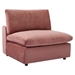 Commix Down Filled Overstuffed Performance Velvet Armless Chair - Dusty Rose - MOD12660
