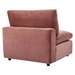 Commix Down Filled Overstuffed Performance Velvet Armless Chair - Dusty Rose - MOD12660