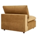 Commix Down Filled Overstuffed Performance Velvet Armless Chair - Cognac - MOD12663