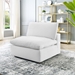 Commix Down Filled Overstuffed Performance Velvet Armless Chair - White - MOD12667
