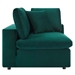 Commix Down Filled Overstuffed Performance Velvet Corner Chair - Green - MOD12671
