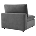 Commix Down Filled Overstuffed Performance Velvet Armless Chair - Gray - MOD12678