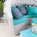 Scottsdale Canopy Sunbrella® Outdoor Patio Daybed - Light Gray Aruba - MOD12679