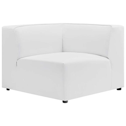 Mingle Vegan Leather Corner Chair - White 