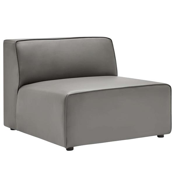 Mingle Vegan Leather Armless Chair - Gray 