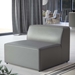 Mingle Vegan Leather Armless Chair - Gray - MOD12701