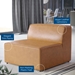 Mingle Vegan Leather Armless Chair - Tan - MOD12703