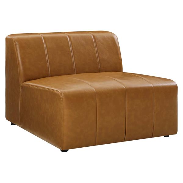 Bartlett Vegan Leather Armless Chair - Tan 