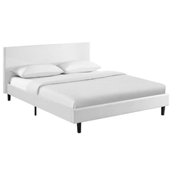 Anya Full Fabric Bed - White 