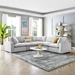 Commix Down Filled Overstuffed Performance Velvet 5-Piece Sectional Sofa - Light Gray - Style A - MOD12753