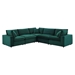Commix Down Filled Overstuffed Performance Velvet 5-Piece Sectional Sofa - Green - Style A - MOD12755