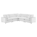 Commix Down Filled Overstuffed Performance Velvet 5-Piece Sectional Sofa - White - Style A - MOD12758