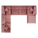 Commix Down Filled Overstuffed Performance Velvet 7-Piece Sectional Sofa - Dusty Rose - MOD12783