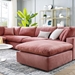 Commix Down Filled Overstuffed Performance Velvet 7-Piece Sectional Sofa - Dusty Rose - MOD12783