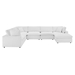 Commix Down Filled Overstuffed Performance Velvet 7-Piece Sectional Sofa - White - MOD12786