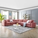 Commix Down Filled Overstuffed Performance Velvet 6-Piece Sectional Sofa - Dusty Rose - Style B - MOD12788