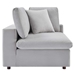 Commix Down Filled Overstuffed Performance Velvet 3-Seater Sofa - Light Gray - MOD12805