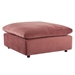 Commix Down Filled Overstuffed Performance Velvet 4-Piece Sectional Sofa - Dusty Rose - MOD12827