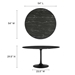Lippa 54" Round Artificial Marble Dining Table - Black Black - MOD12840
