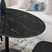 Lippa 54" Oval Artificial Marble Dining Table - Black Black - MOD12849