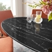 Lippa 60" Oval Artificial Marble Dining Table - Black Black - MOD12851