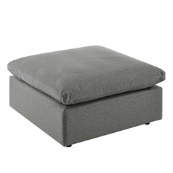 Commix Overstuffed Outdoor Patio Ottoman - Charcoal 