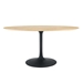 Lippa 60" Oval Wood Grain Dining Table - Black Natural - MOD12884