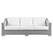 Conway Outdoor Patio Wicker Rattan Sofa - Light Gray White - MOD12892