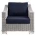 Conway Outdoor Patio Wicker Rattan Armchair - Light Gray Navy - MOD12897