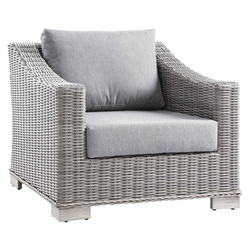 Conway Outdoor Patio Wicker Rattan Armchair - Light Gray Gray 